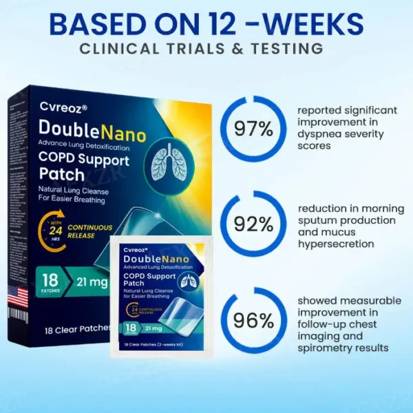 🔥FDA Approved⭐ WHO Approved🌍 Cvreoz® DoubleNano COPD Support Patch - Brand New Natural Formual🌿Quick Penetrates & Absorbs⚡ See Result In 1 Weeks✅